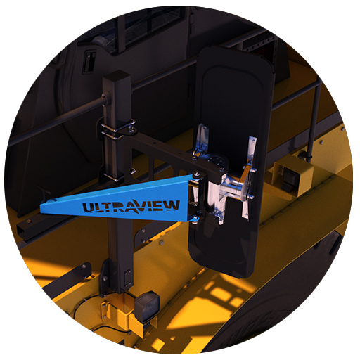 UltraView Mirror Fitted to a Mining Haul Truck UltraView Mirror Fitted to a Mining Haul Truck