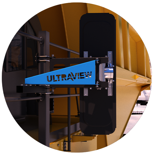UltraView Mirror Fitted to a Mining Haul Truck UltraView Mirror Fitted to a Mining Haul Truck